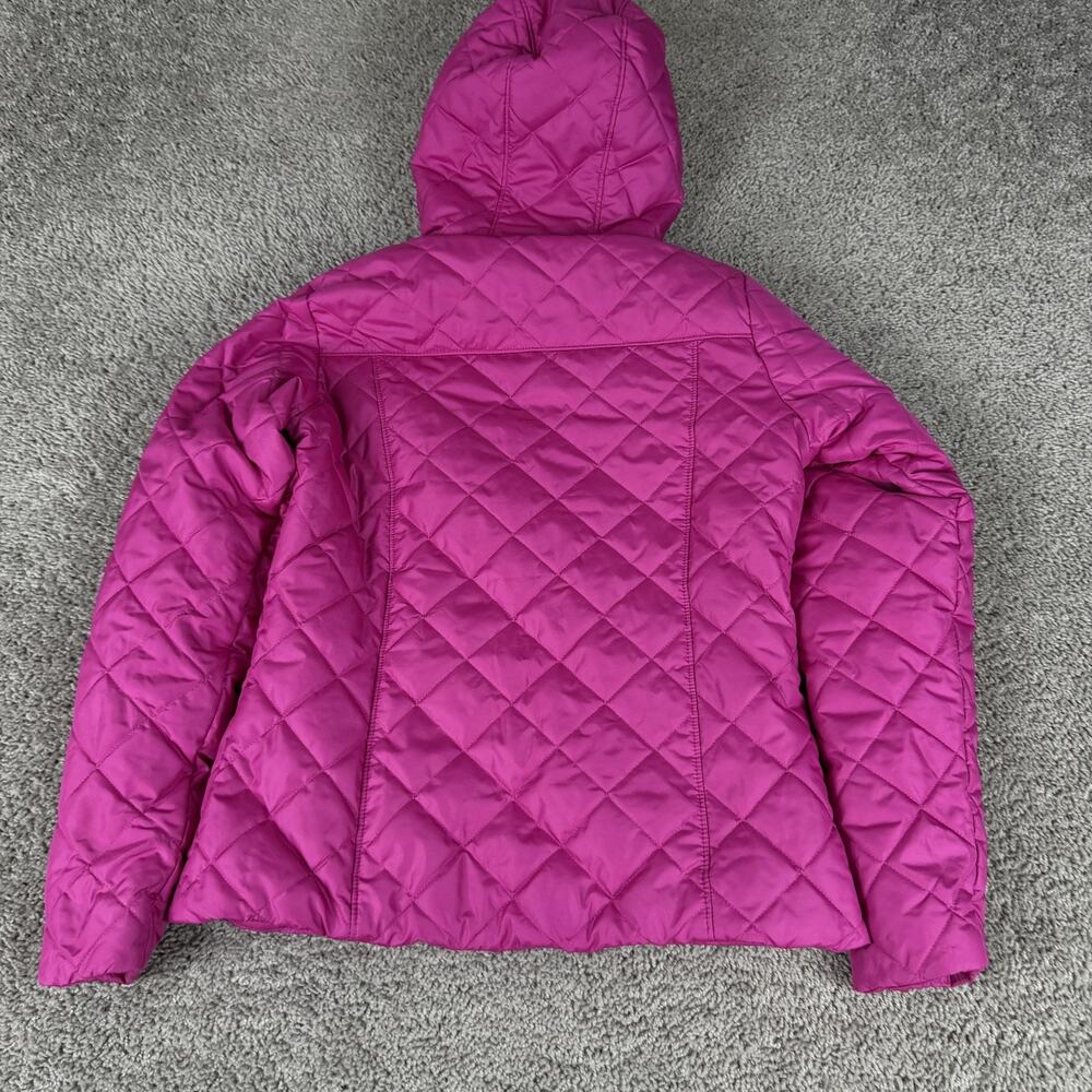 Columbia Jacket Womens Medium Pink Quilted Hooded Fleece Lined Full Zip Warm - Picture 8 of 13